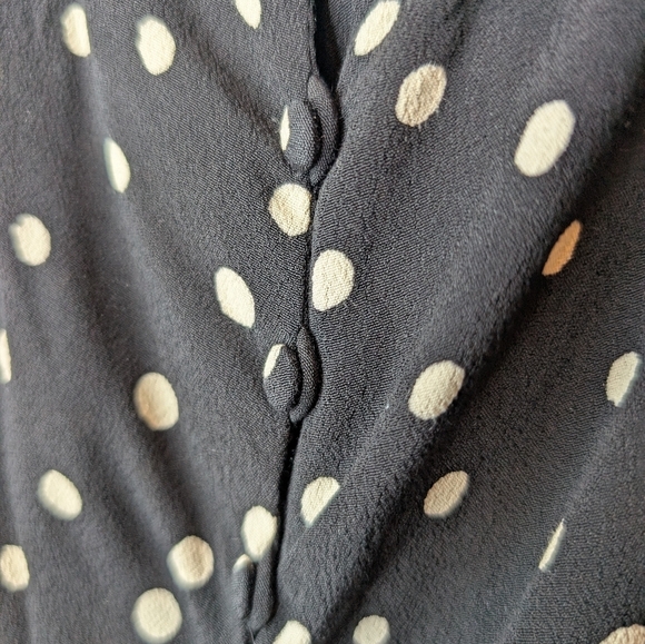 NWT Madewell Ruffle Strap Cami Top Black Painted Dots Polka Dot Size 0 - Picture 6 of 12